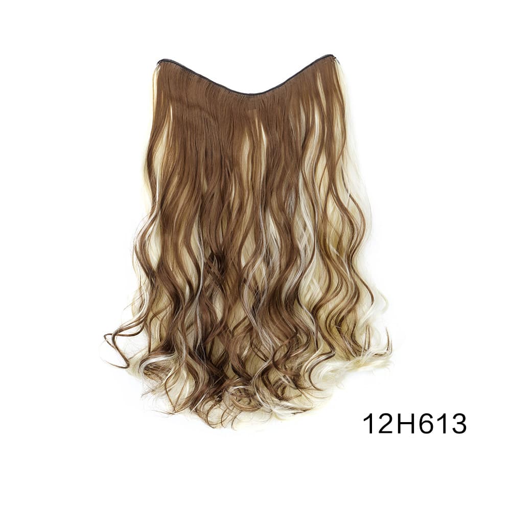 Womens Hair Extension Piece 4-clip One-piece V-shaped Long Curly Extension U-shaped Large Wave